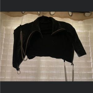 black leather jacket